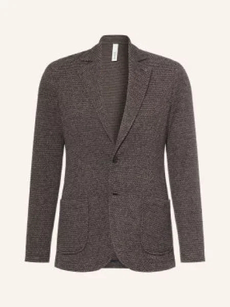 Distretto 12 Marynarka Z Jerseyu O Kroju Extra Slim Fit braun granatowa
