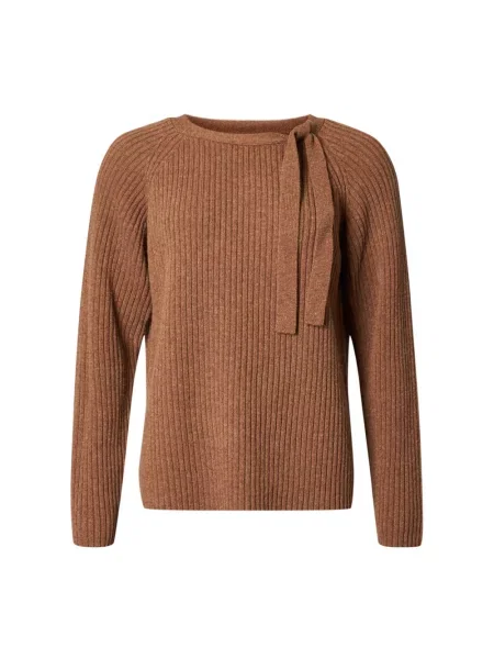 Sweter Lind wełniany brązowy