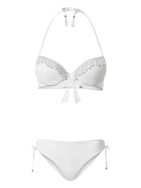 Bikini Twinset cu mărgele alb