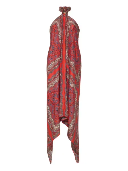 Rochie Cara Cara cu model paisley de costum roșu