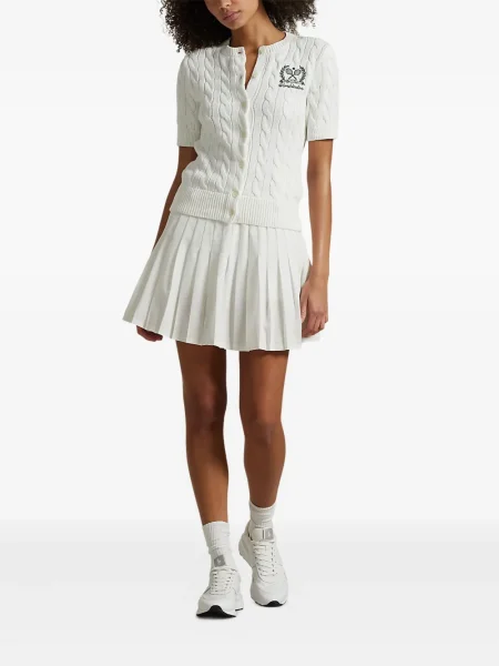 Tricou Polo Ralph Lauren cu broderie de costum cu dungi alb