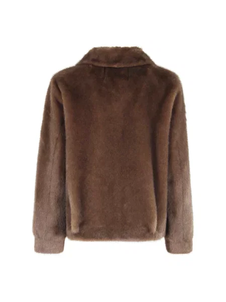 Kurtka Seventy ze sztucznego futra brązowa
