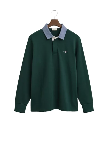GANT Tricou fumuriu / verde închis albastru