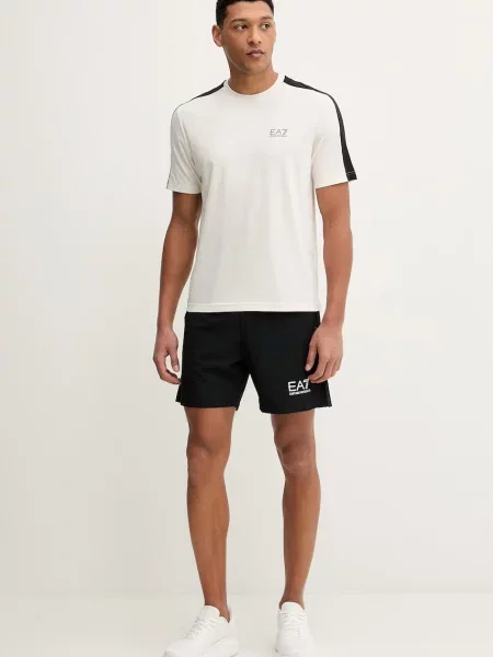 Kratka majica za vadbo Emporio Armani bež