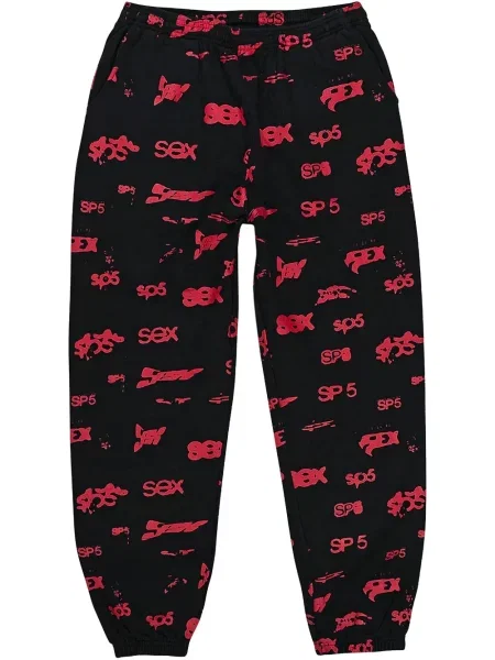 Pantaloni Sp5der cu imagine alergare negru