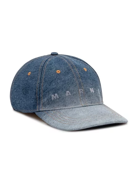 Czapka z daszkiem Marni z logo niebieska