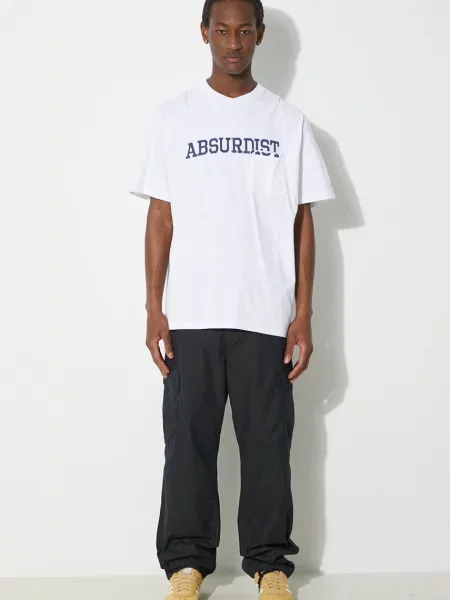 Μπλουζάκι Engineered Garments Printed Cross Crew Neck T-shirt ανδρικό άσπρο λευκό
