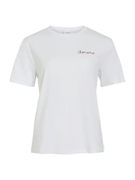 VILA Tricou VINORA roşu închis alb