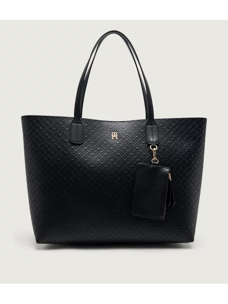 Tommy Hilfiger Táska Th Icon Tote Mono fekete