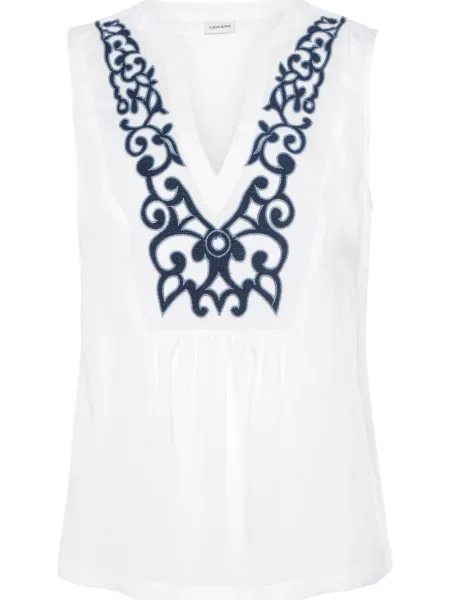 LASCANA Bluză albastru marin alb