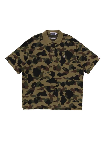 Polo A Bathing Ape® cu imagine cu model camuflaj verde