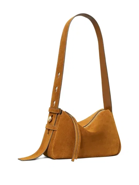 Geantă de mână Tory Burch din piele de căprioară maro