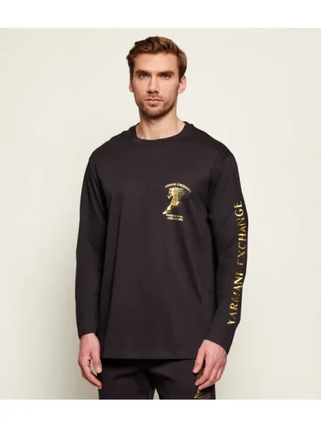 Hosszú ujjú póló Armani Exchange fekete