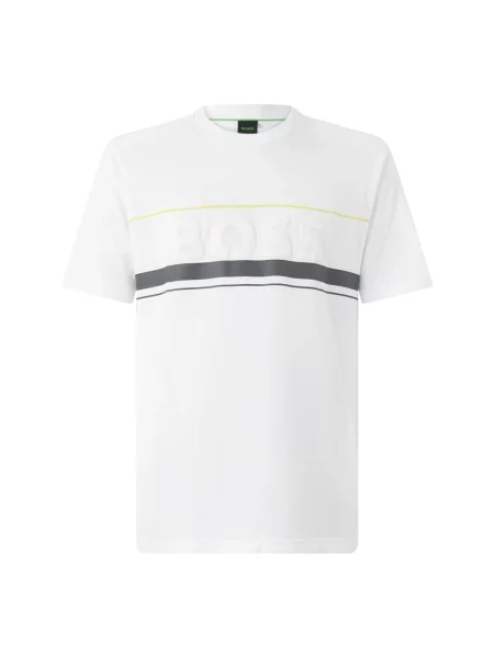 T-shirt o kroju regular fit z czystej bawełny model ‘ICONIC ZONE’ Boss Green biała