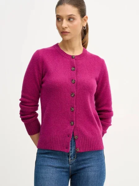 Вълнена жилетка United Colors of Benetton виолетово