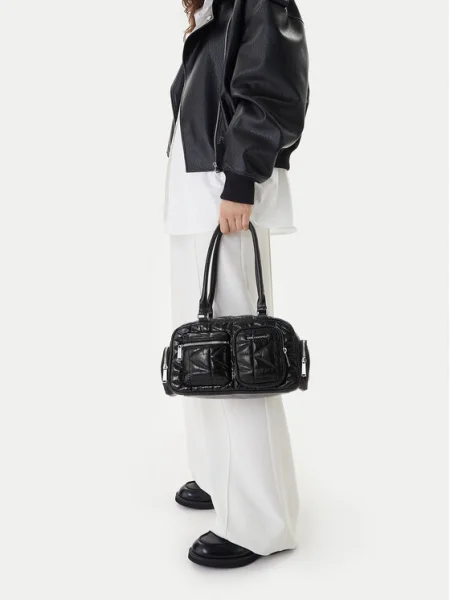 Karl Lagerfeld geantă de piele K/KUILT negru