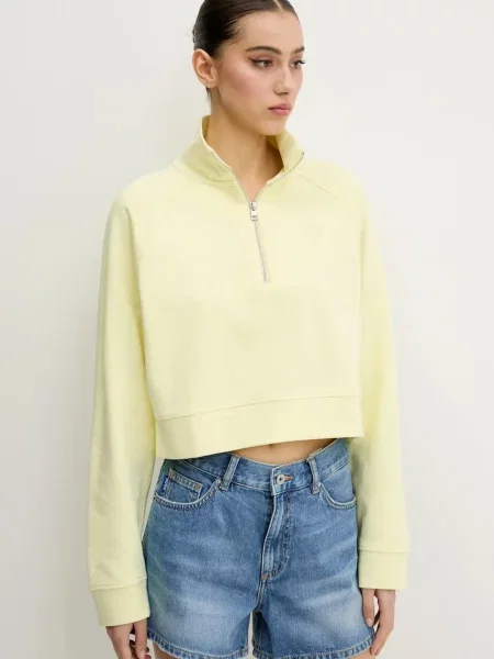 Hugo Blue hanorac de femei galben uni albastru