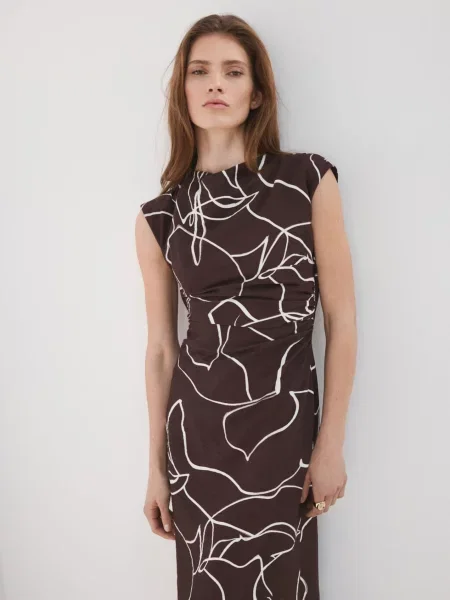 MANGO Rochie Daniela maro alb