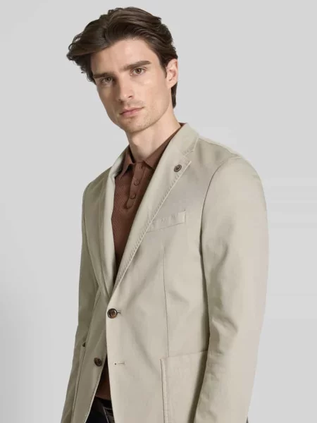 Marynarka na 2 JOOP! Collection;Mieszanka bawełny z dodatkiem lyocellu;Krój slim fit;Model ‘Hoverest’;Kołnierz z połami;Wpuszczane kieszenie;Długość tyłu w rozmiarze 72 cm;Sz beżowa