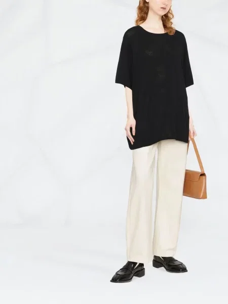 Scurt tricou Toteme de mătase negru