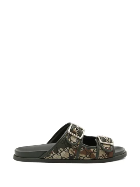 Sandale Gucci cu imagine cu model camuflaj verde