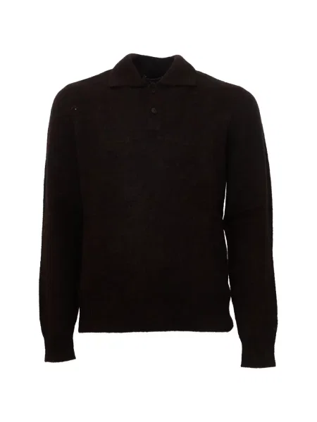 Tricou polo Mc2 Saint Barth din lână alpaca maro