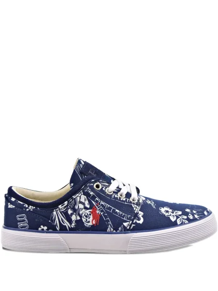 Sneakerși Polo Ralph Lauren din piele slip-on în carouri alb