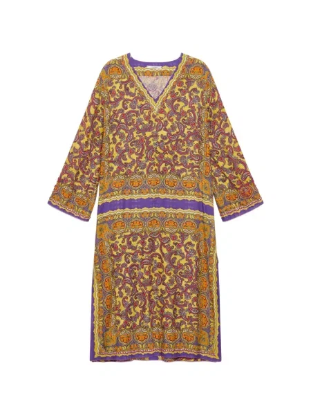 Rochie Maliparmi cu imagine cu decolteu în V cu model paisley galben