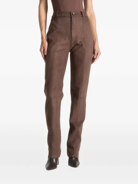 Pantaloni Manière De Voir din piele de căprioară maro