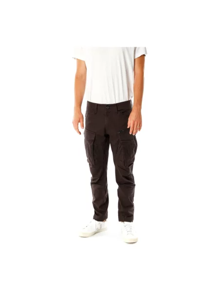 G-Star Raw Spodnie materiałowe Rovic Szary Tapered Fit brązowe