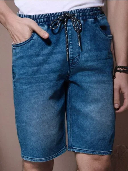 Sinsay Szorty jeansowe jogger niebieski