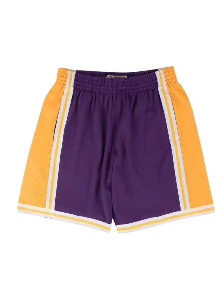 Mitchell & Ness Παντελόνι φόρμας Los Angeles Lakers κίτρινο / σκούρο λιλά λευκό