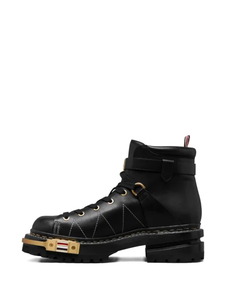 Botine Thom Browne din piele cu cataramă negru