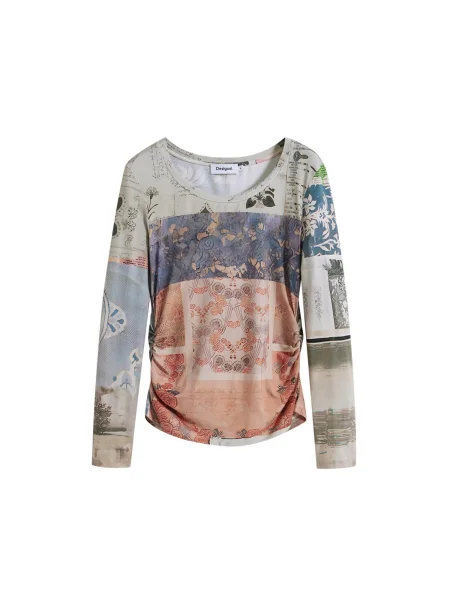 Tricou mânecă lungă Desigual bej