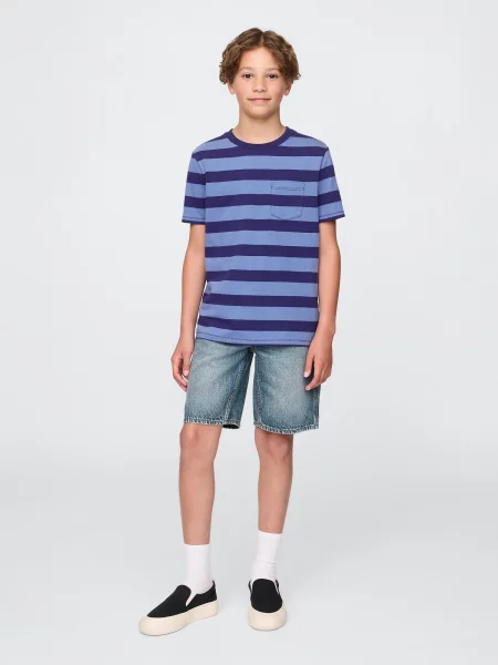 Pantaloni scurți din denim copii Gap albastru