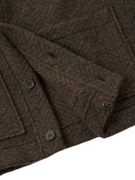 Cardigan Universal Works cu model herringbone maro