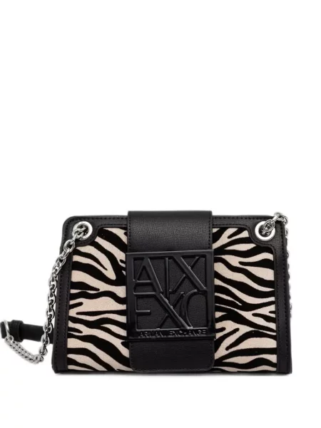 Geantă Armani Exchange cu imagine cu model zebră negru