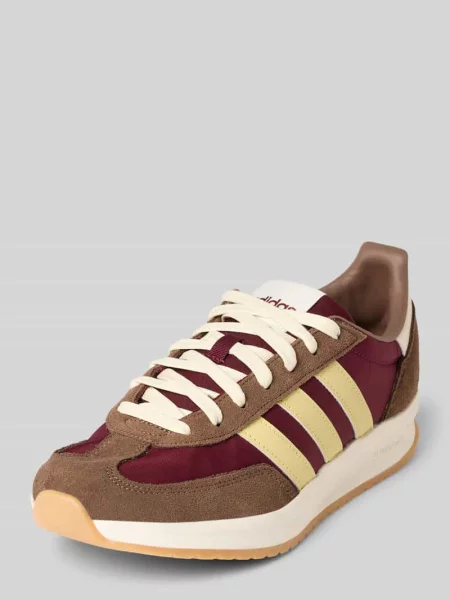 Sneakersy z mieszanki skóry z nadrukiem z logo model ‘RUN Adidas Sportswear bordowe