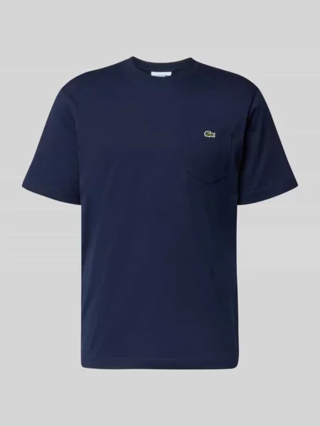 T-shirt o kroju regular fit z czystej bawełny Lacoste niebieska