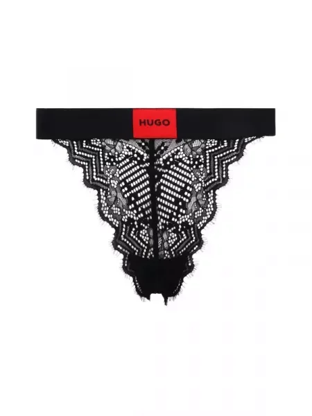 Hugo Bodywear Csipke tanga fekete