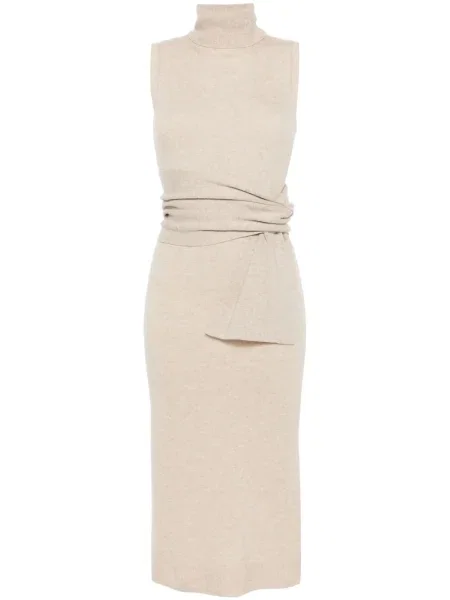 Dzianinowa sukienka midi Mm6 Maison Margiela do kolan garniturowa