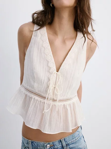 MANGO Bluza ELENA chamois