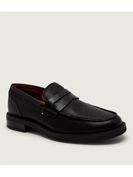 Tommy Hilfiger De piele pantofi loafer Mix Dress negru
