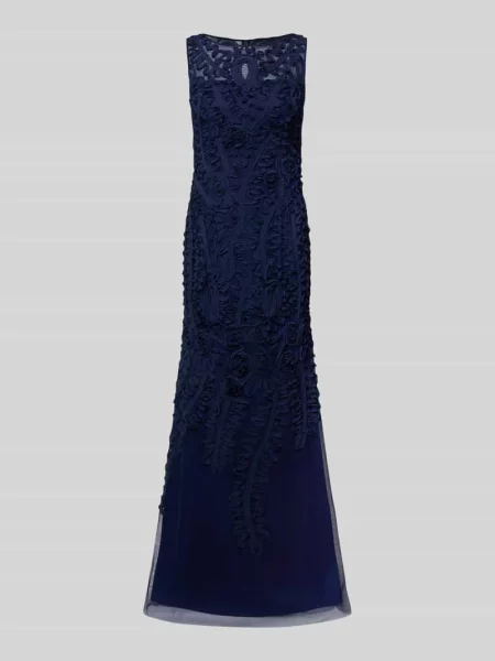 Sukienka wieczorowa z aplikacjami Adrianna Papell granatowa