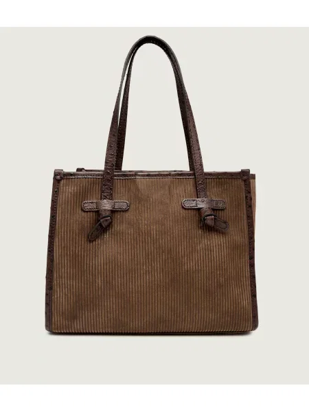 GIANNI CHIARINI Geantă shopper Marcella | piele întoarsă maro