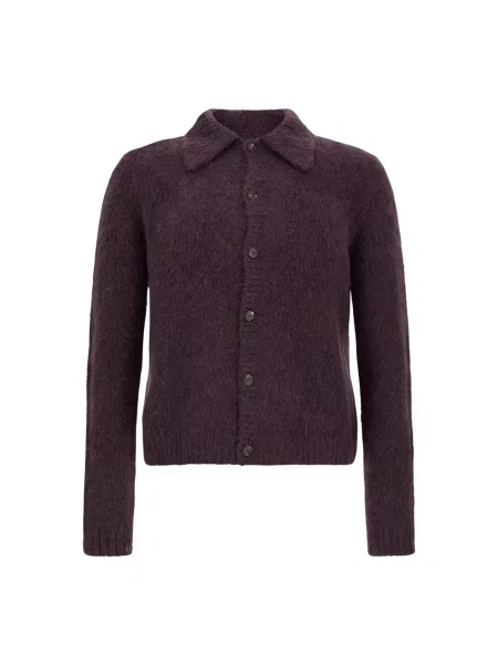 Kardigan Dries Van Noten wełniany fioletowy