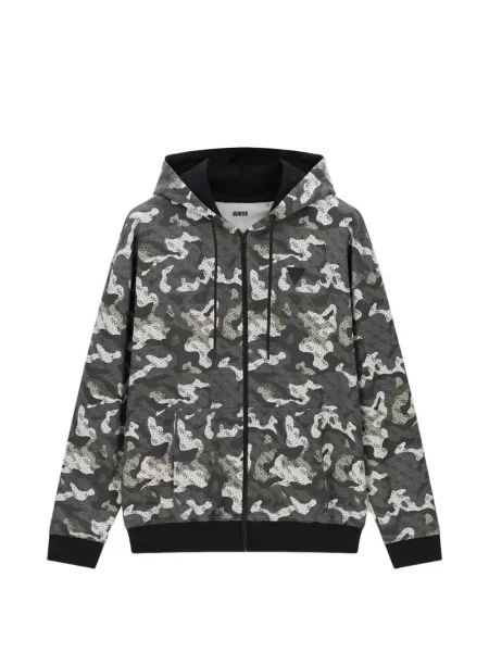 Hanorac cu glugă Guess cu imagine cu model camuflaj gri