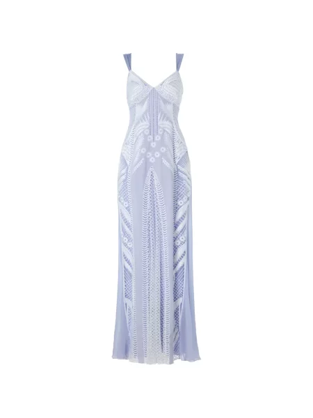 Maxi rochie maxi Temperley London cu broderie de costum violet