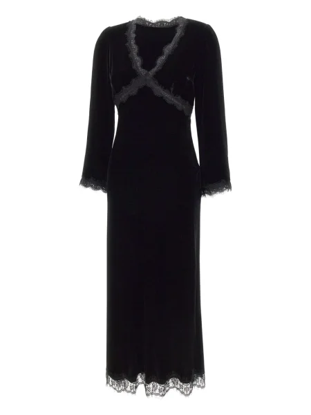 Jedwabna sukienka midi Rixo do kolan garniturowa czarna