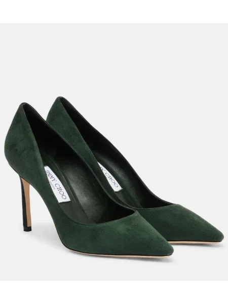 Pantofi cu toc Jimmy Choo din piele de căprioară verde